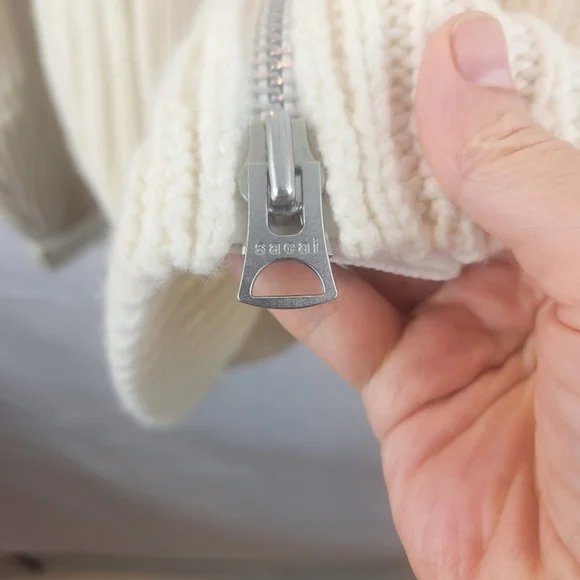 Sacai Off-white Paneled Jumper In 151 Off White size L(3) BNWT has stains - Picture 6 of 13